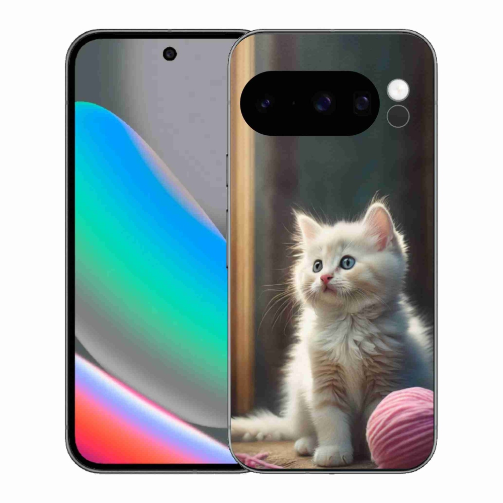 Gélový kryt mmCase na Google Pixel 10 Pro - biele mačiatko 2