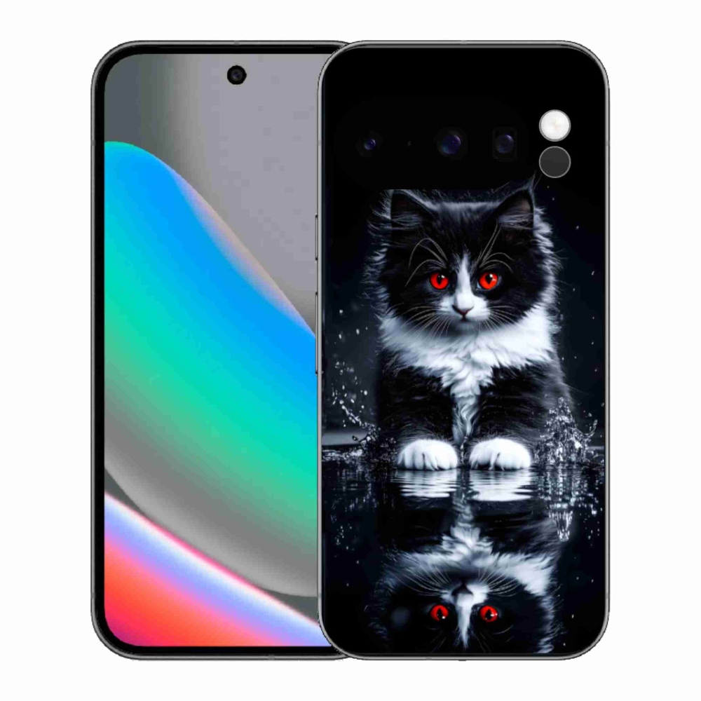 Gélový kryt mmCase na Google Pixel 10 Pro - čiernobiele mačiatko
