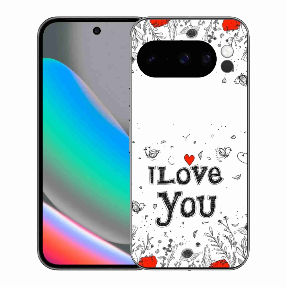 Gélový kryt mmCase na Google Pixel 10 Pro - I love you biele pozadie