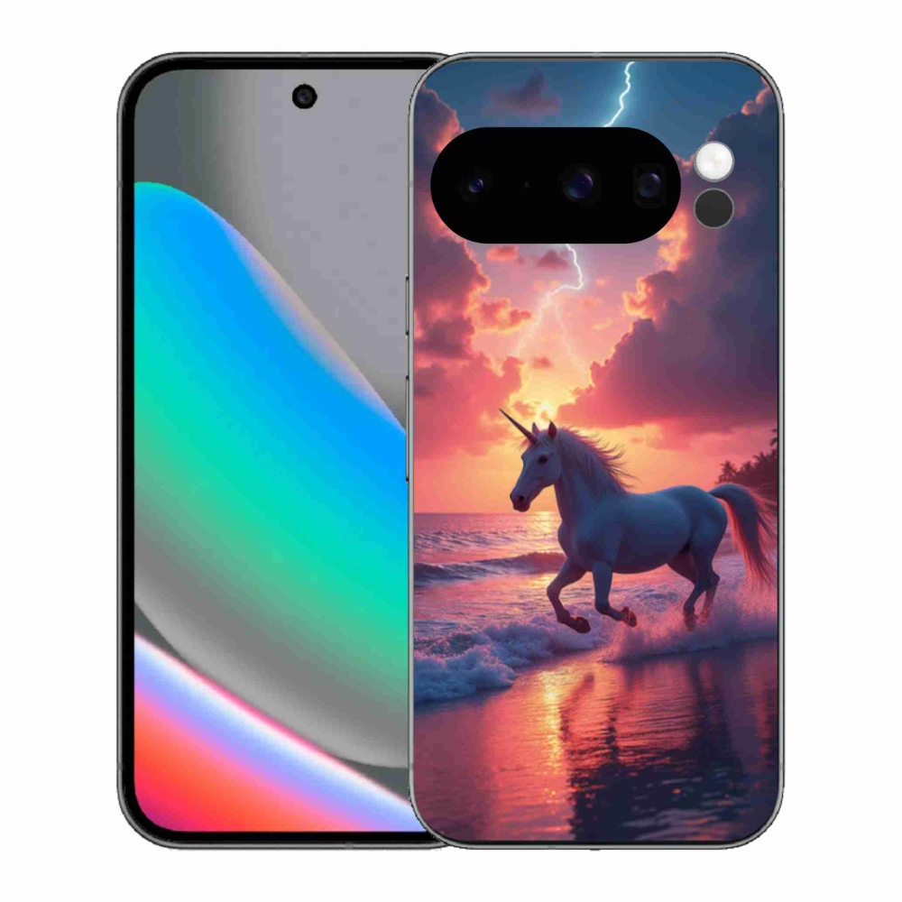 Gélový kryt mmCase na Google Pixel 10 Pro - jednorožec na pláži