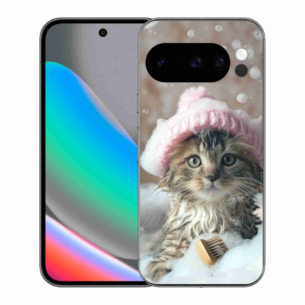 Gélový kryt mmCase na Google Pixel 10 Pro - mačiatko a kúpeľ