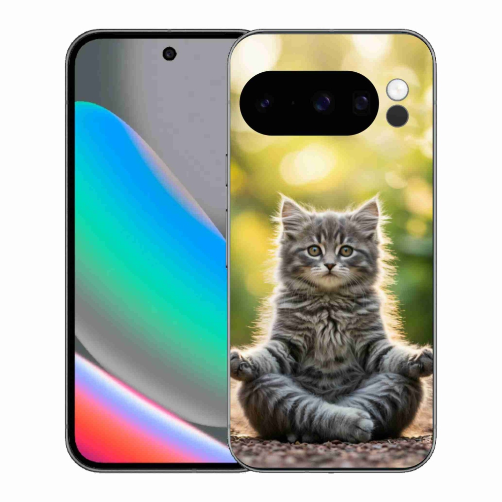 Gélový kryt mmCase na Google Pixel 10 Pro - meditujúce mačiatko