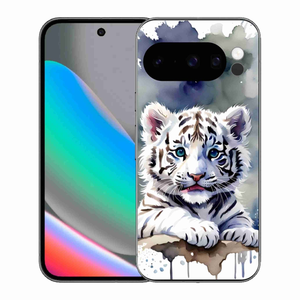 Gélový kryt mmCase na Google Pixel 10 Pro - mláďa bieleho tigra