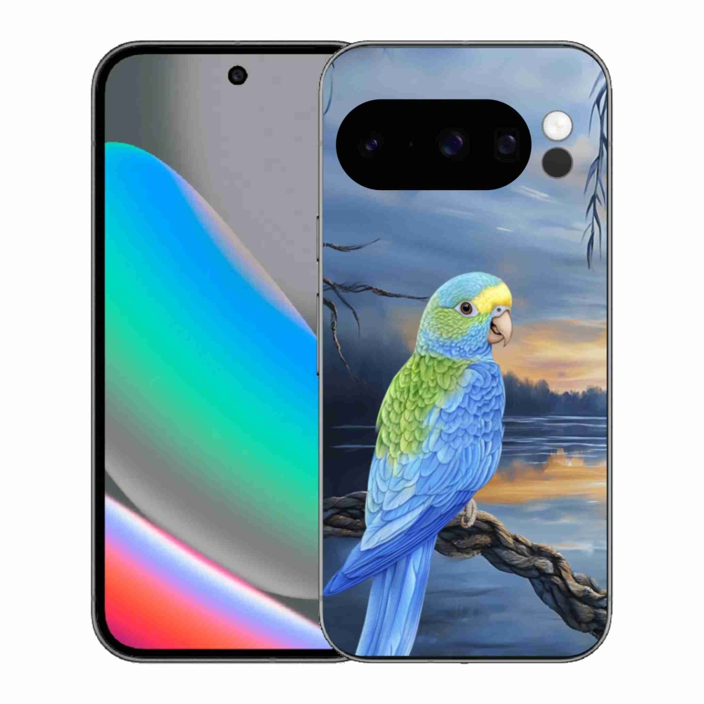 Gélový kryt mmCase na Google Pixel 10 Pro - modrý papagáj