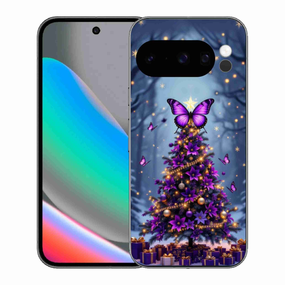 Gélový kryt mmCase na Google Pixel 10 Pro - motýlí vianočný stromček