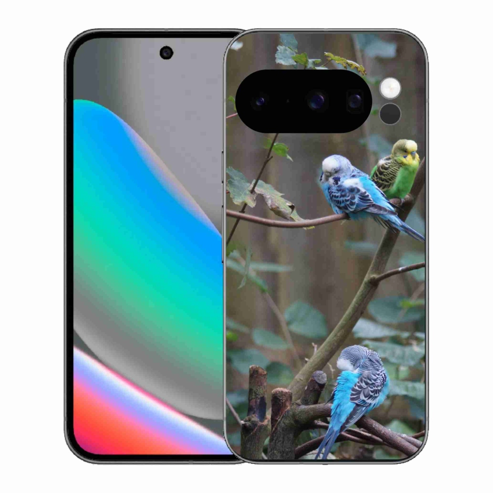 Gélový kryt mmCase na Google Pixel 10 Pro - papagáje na vetve