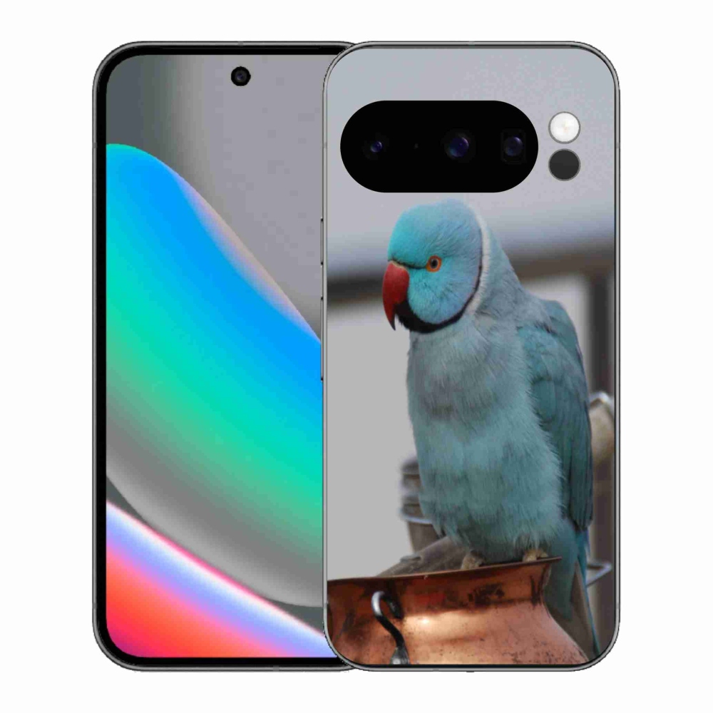 Gélový kryt mmCase na Google Pixel 10 Pro - papagáj Alexandr modrý
