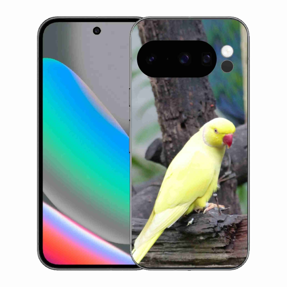 Gélový kryt mmCase na Google Pixel 10 Pro - papagáj alexander žltý