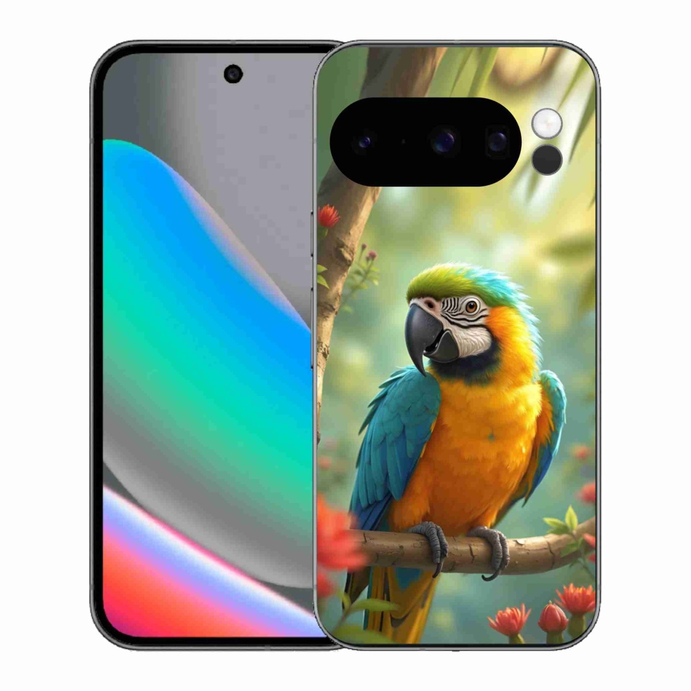 Gélový kryt mmCase na Google Pixel 10 Pro - papagáj ara modrožltá