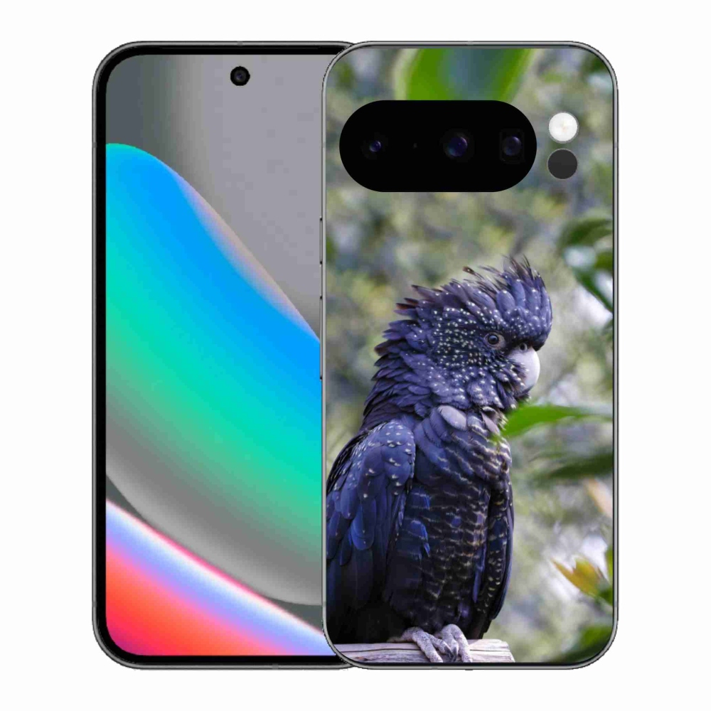 Gélový kryt mmCase na Google Pixel 10 Pro - papagáj kakadu čierny
