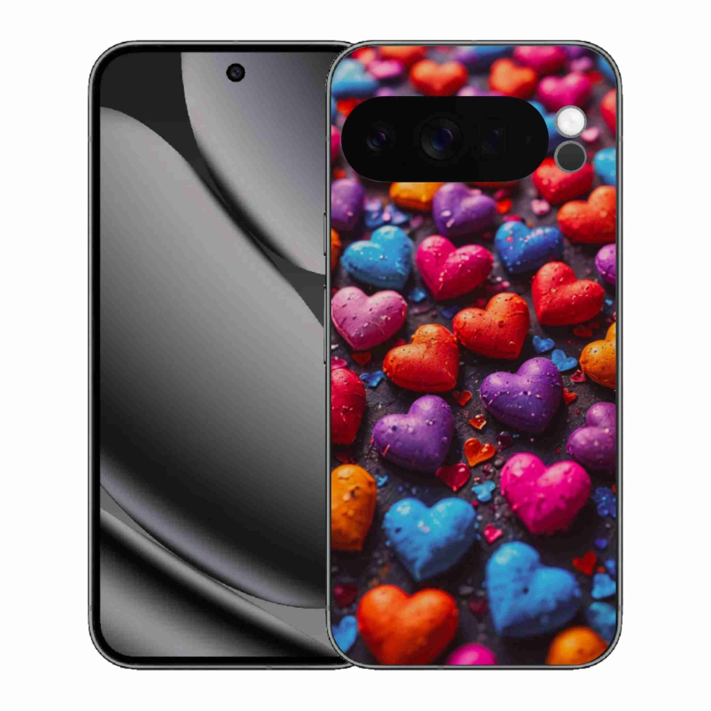 Gélový kryt mmCase na Google Pixel 10 Pro XL - farebné srdcia