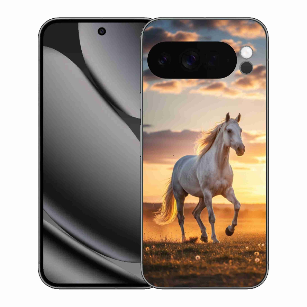 Gélový kryt mmCase na Google Pixel 10 Pro XL - bežiaci biely kôň 2