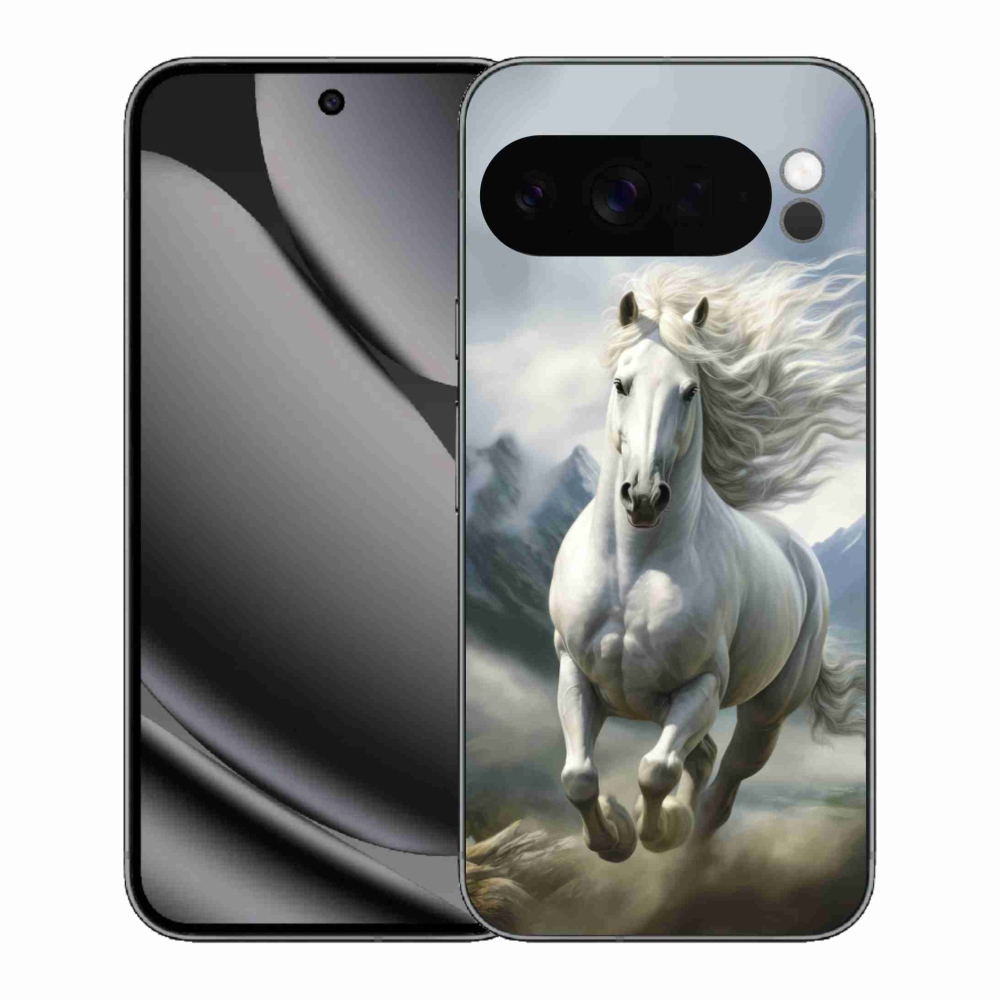 Gélový kryt mmCase na Google Pixel 10 Pro XL - bežiaci biely kôň 3