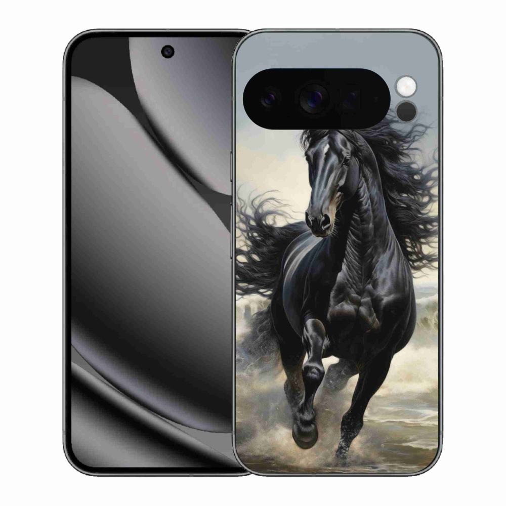 Gélový kryt mmCase na Google Pixel 10 Pro XL - bežiaci čierny kôň