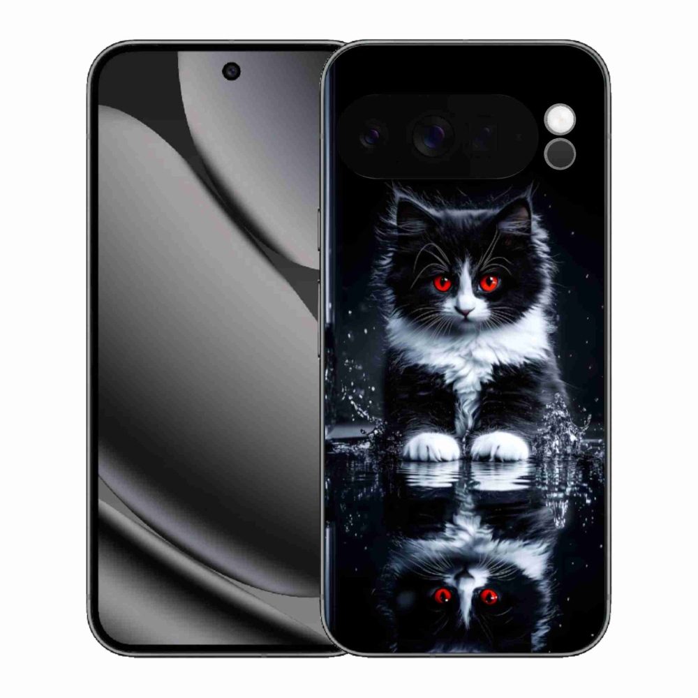 Gélový kryt mmCase na Google Pixel 10 Pro XL - čiernobiele mačiatko