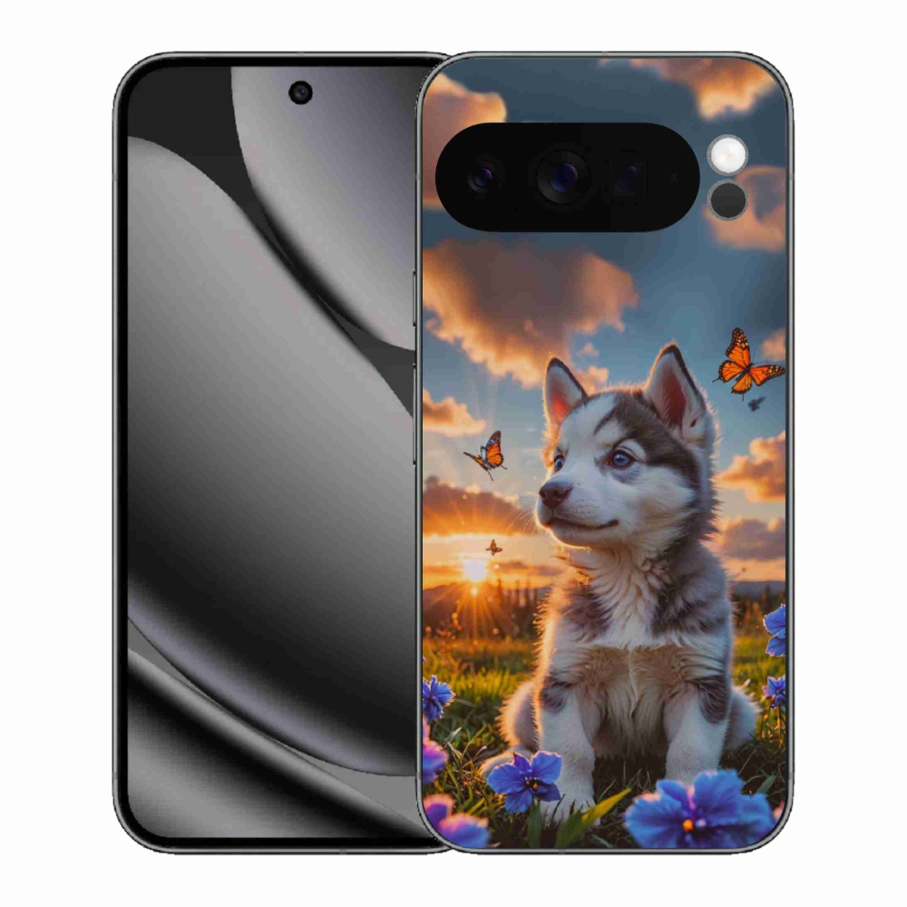 Gélový kryt mmCase na Google Pixel 10 Pro XL - husky pri západe slnka
