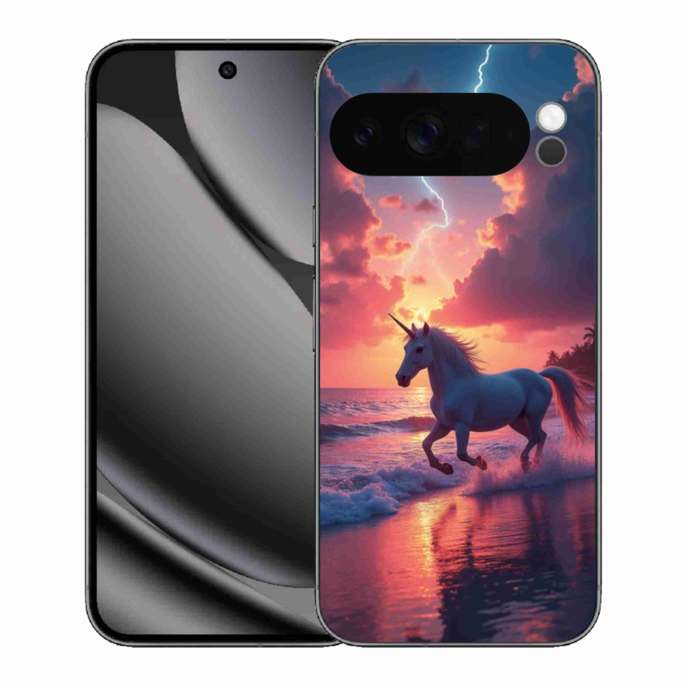 Gélový kryt mmCase na Google Pixel 10 Pro XL - jednorožec na pláži