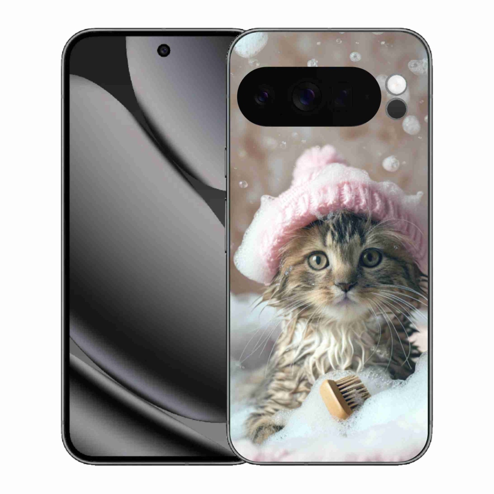 Gélový kryt mmCase na Google Pixel 10 Pro XL - mačiatko a kúpeľ