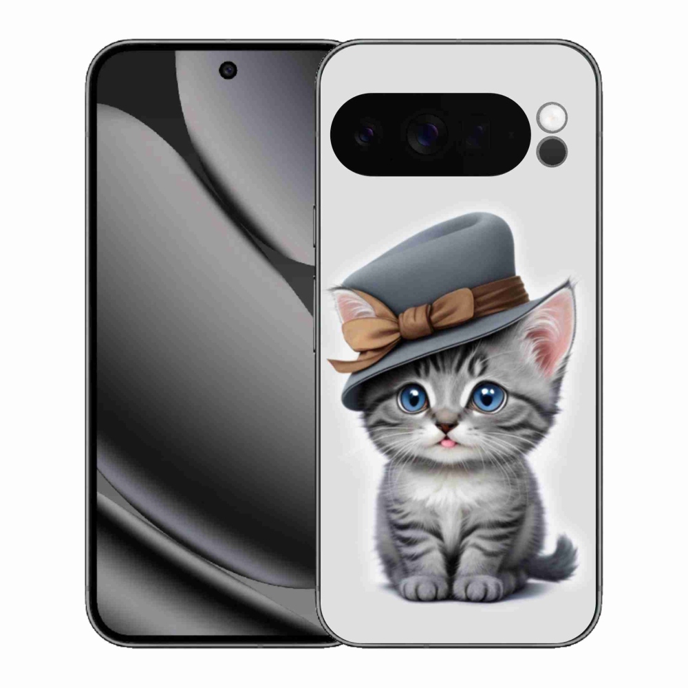 Gélový kryt mmCase na Google Pixel 10 Pro XL - mačiatko s klobúkom