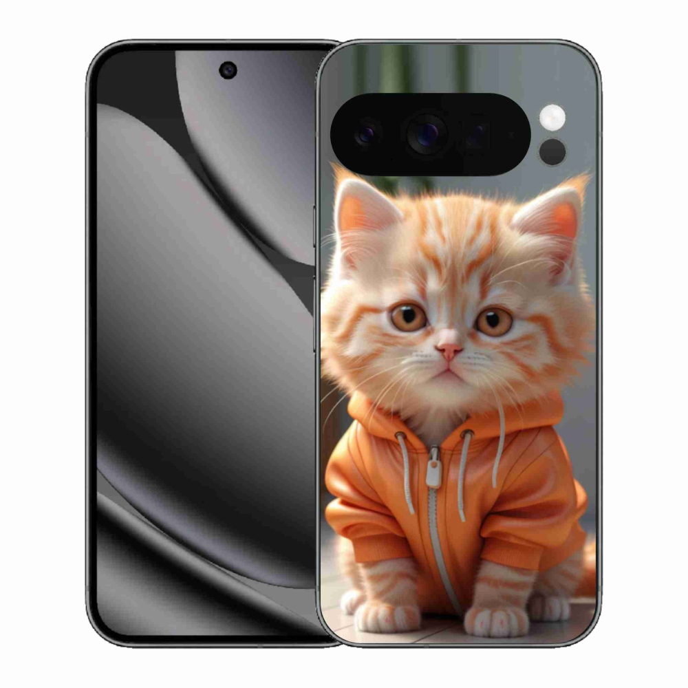 Gélový kryt mmCase na Google Pixel 10 Pro XL - mačiatko v mikine