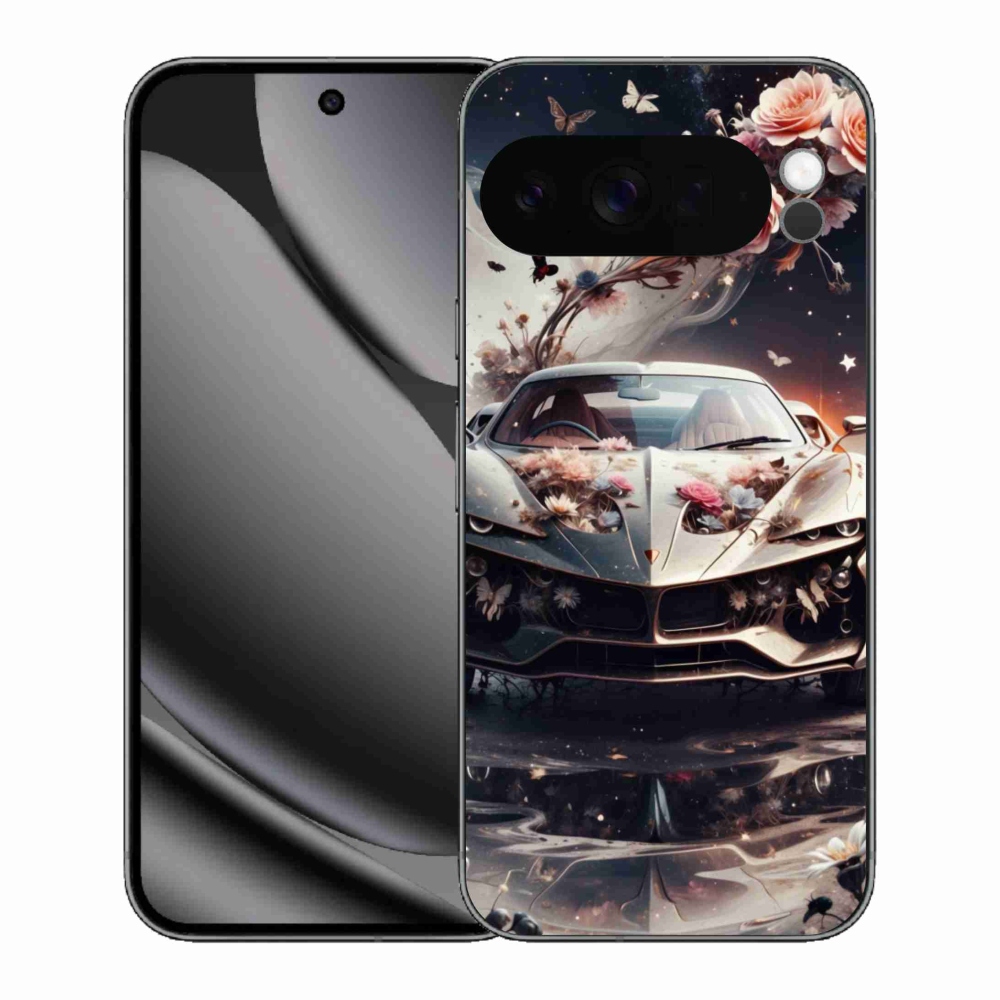 Gélový kryt mmCase na Google Pixel 10 Pro XL - kvetinový športový automobil