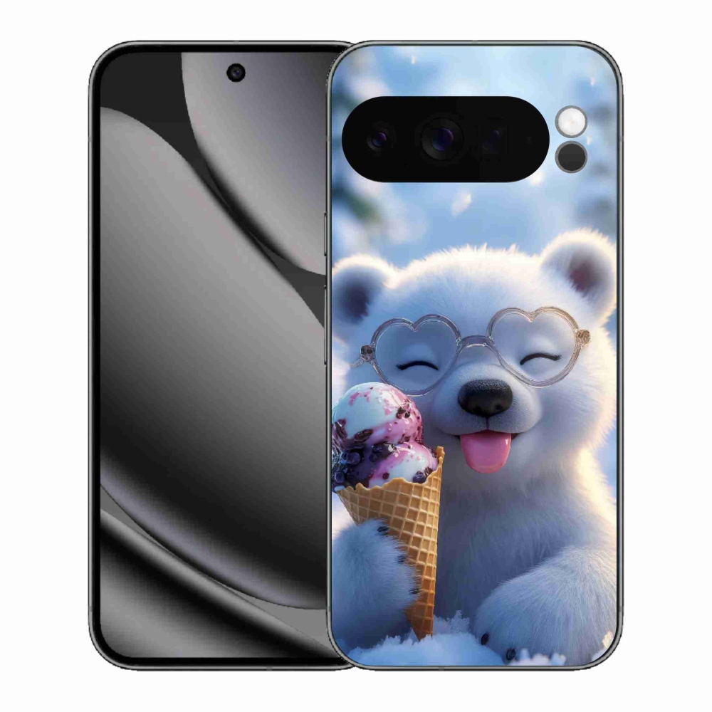 Gélový kryt mmCase na Google Pixel 10 Pro XL - medvedík so zmrzlinou