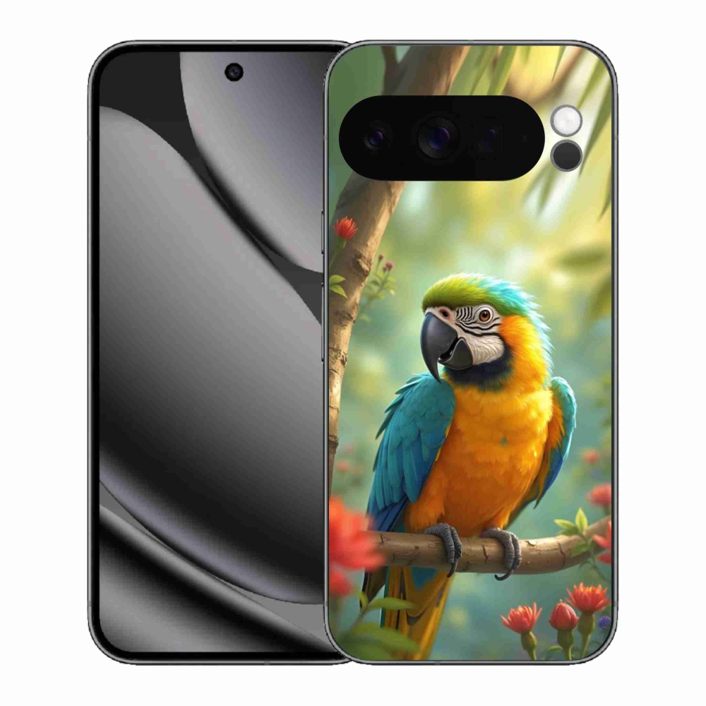 Gélový kryt mmCase na Google Pixel 10 Pro XL - papagáj ara modrožltá