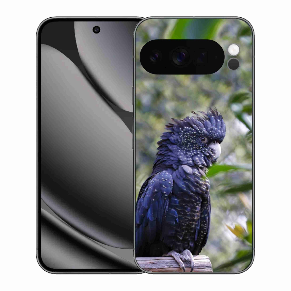 Gélový kryt mmCase na Google Pixel 10 Pro XL - papagáj kakadu čierny
