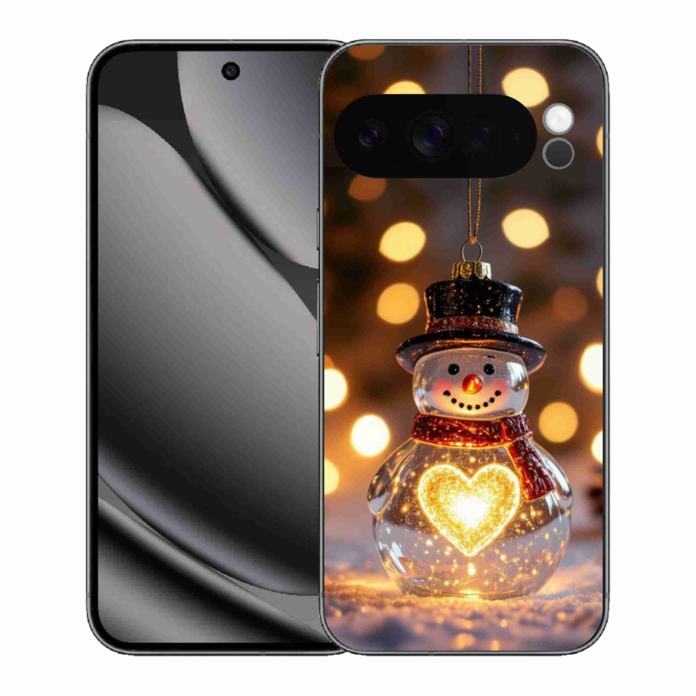 Gélový kryt mmCase na Google Pixel 10 Pro XL - svietiaci vianočný snehuliak