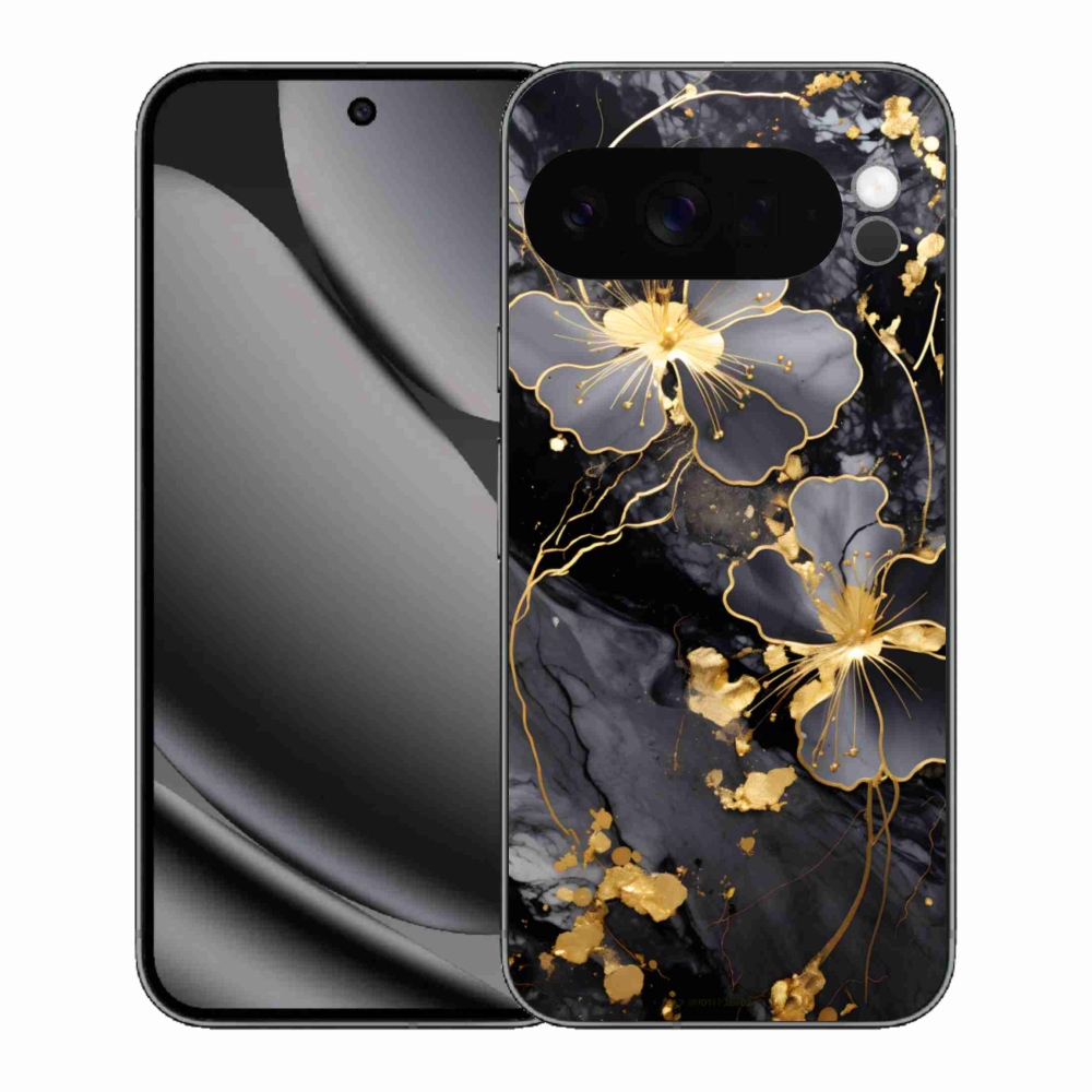 Gélový kryt mmCase na Google Pixel 10 Pro XL - zlaté kvety