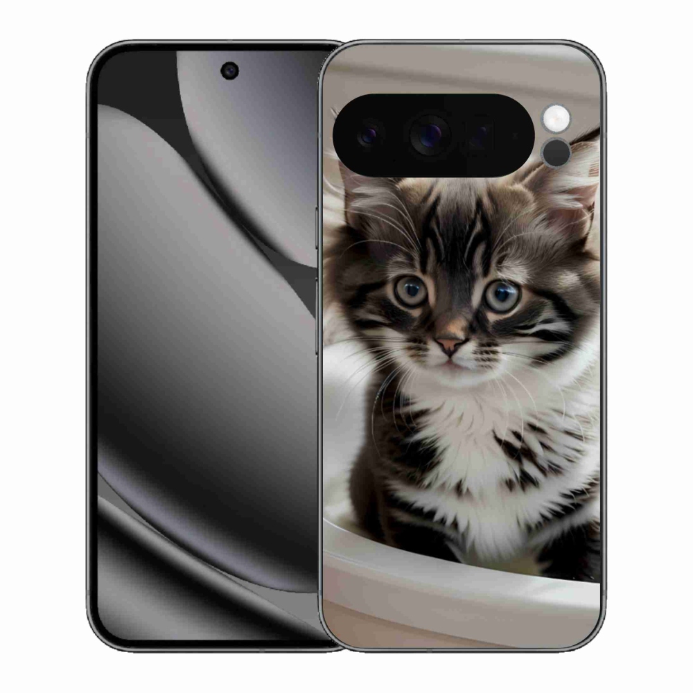 Gélový kryt mmCase na Google Pixel 10 Pro XL - zvedavé mačiatko