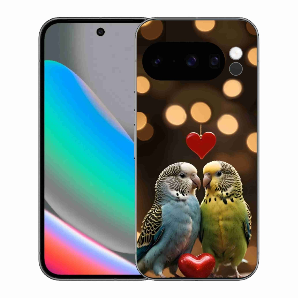 Gélový kryt mmCase na Google Pixel 10 Pro - zamilovaní papagáje