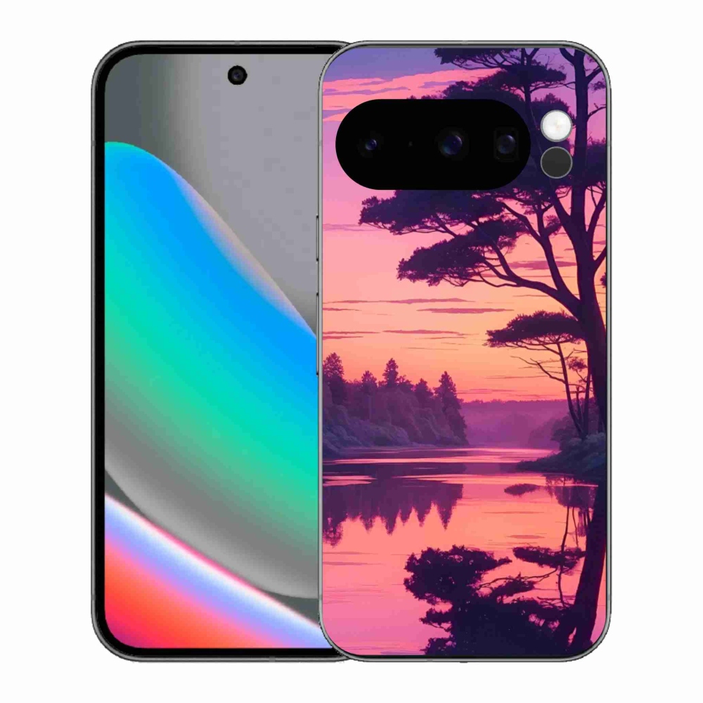 Gélový kryt mmCase na Google Pixel 10 Pro - západ slnka nad jazerom