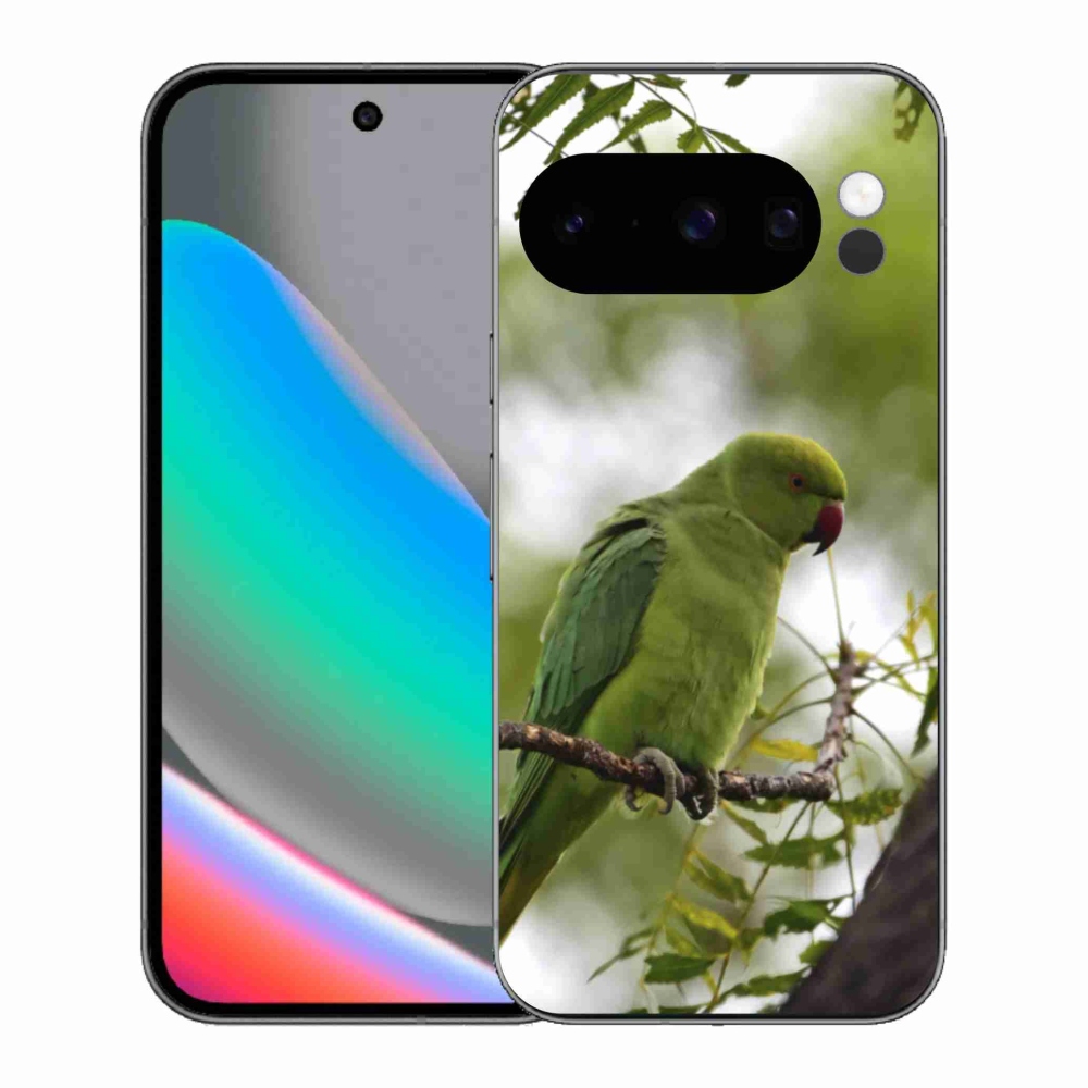 Gélový kryt mmCase na Google Pixel 10 Pro - zelený papagáj