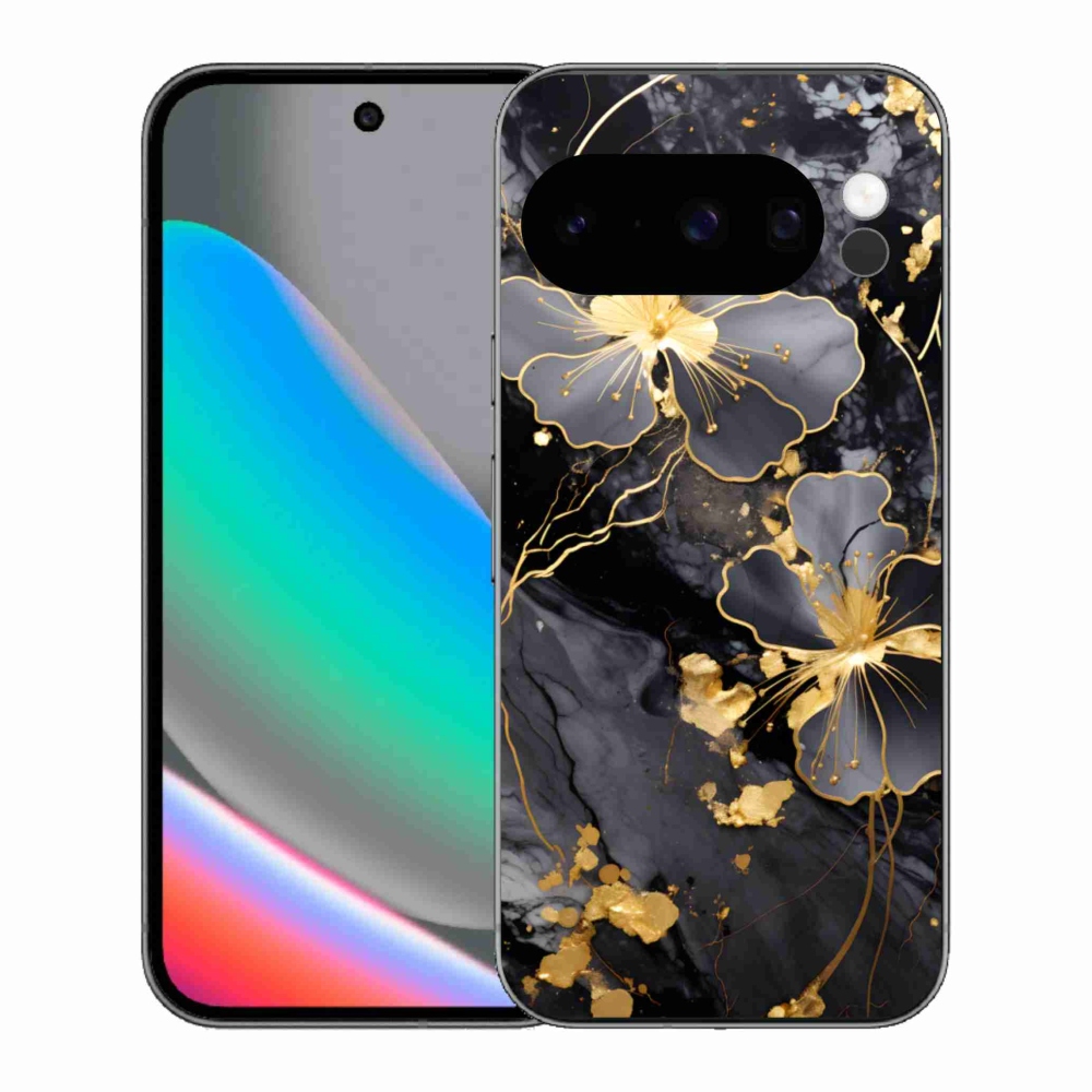 Gélový kryt mmCase na Google Pixel 10 Pro - zlaté kvety