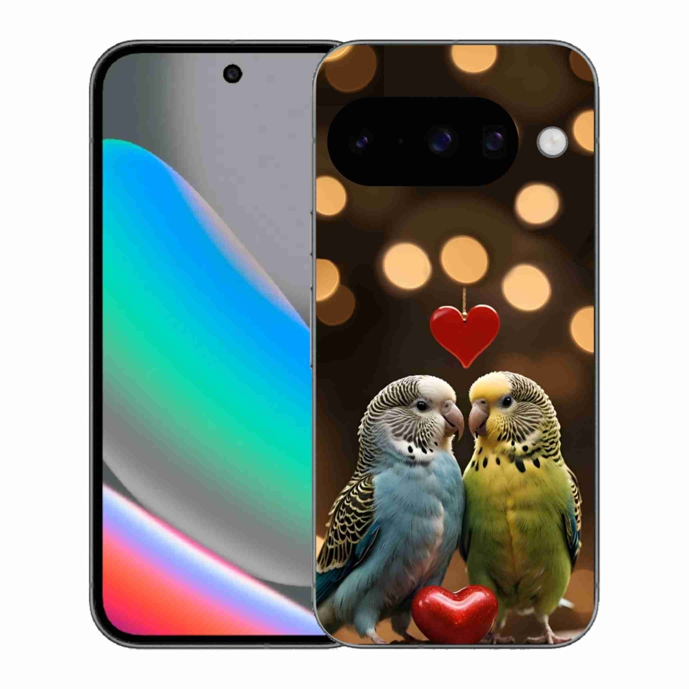 Gélový kryt mmCase na Google Pixel 10 - zamilovaní papagáje