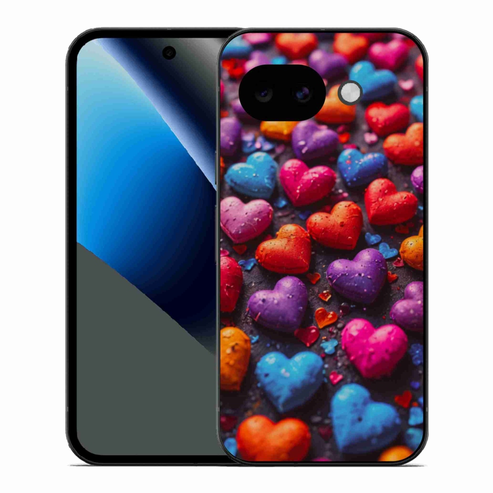 Gélový kryt mmCase na Google Pixel 10a - farebné srdcia
