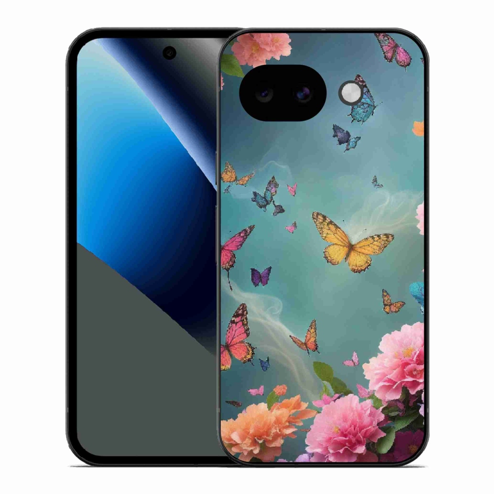 Gélový kryt mmCase na Google Pixel 10a - farebné kvety a motýle