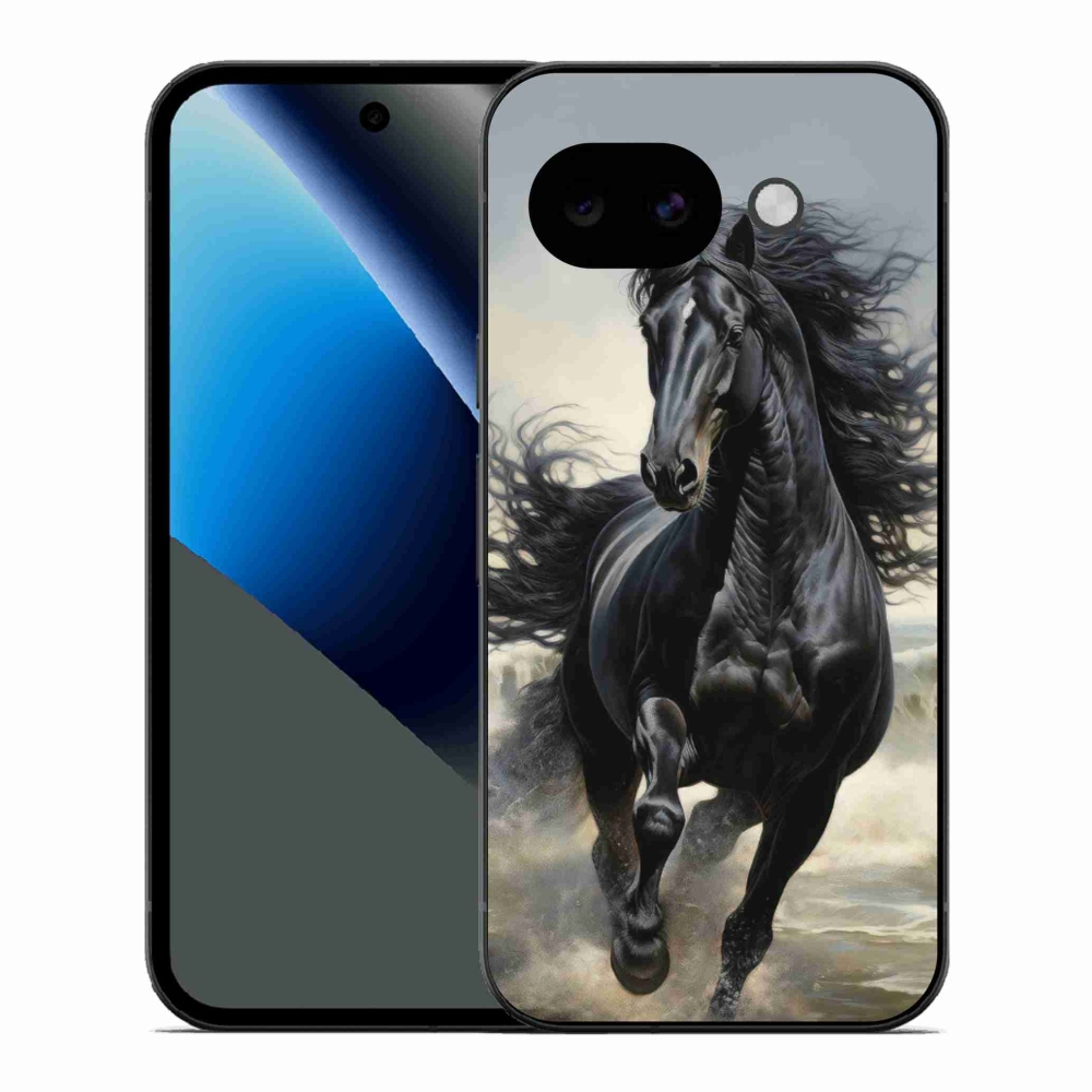Gélový kryt mmCase na Google Pixel 10a - bežiaci čierny kôň