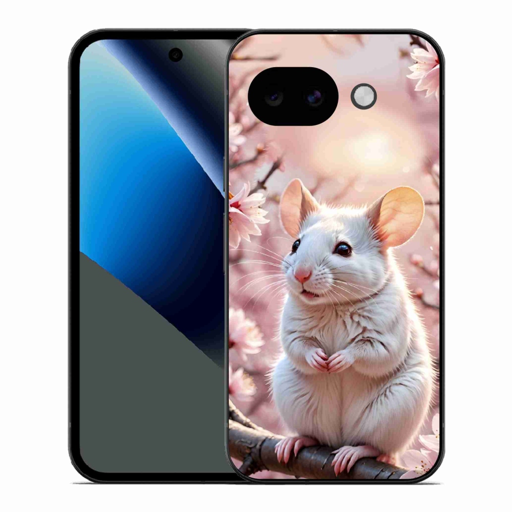 Gélový kryt mmCase na Google Pixel 10a - biela myš na vetve
