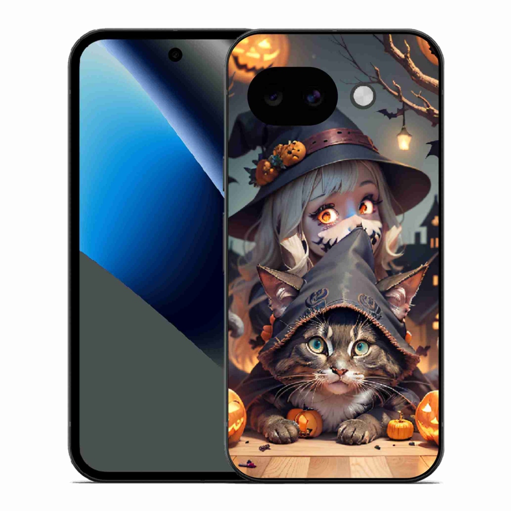 Gélový kryt mmCase na Google Pixel 10a - čarodejnica s mačkou
