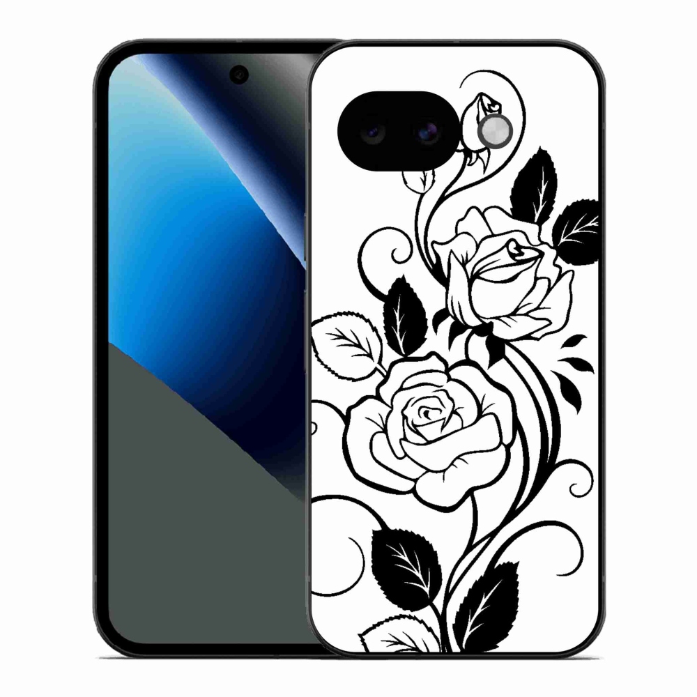 Gélový kryt mmCase na Google Pixel 10a - čiernobiela ruža