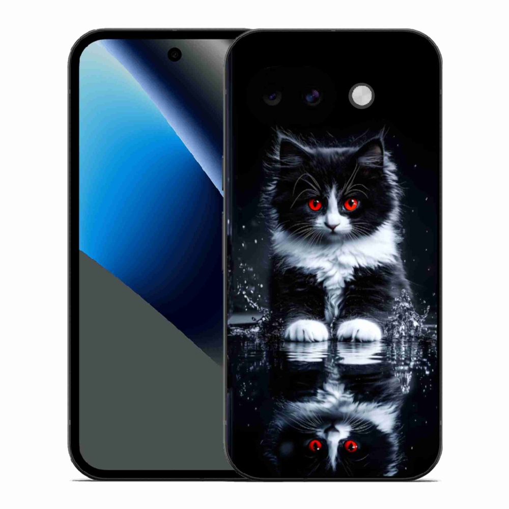 Gélový kryt mmCase na Google Pixel 10a - čiernobiele mačiatko