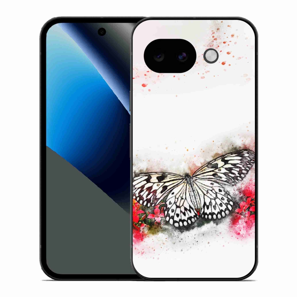 Gélový kryt mmCase na Google Pixel 10a - čiernobiely motýľ