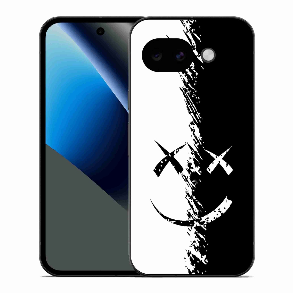 Gélový kryt mmCase na Google Pixel 10a - čiernobiely smajlík