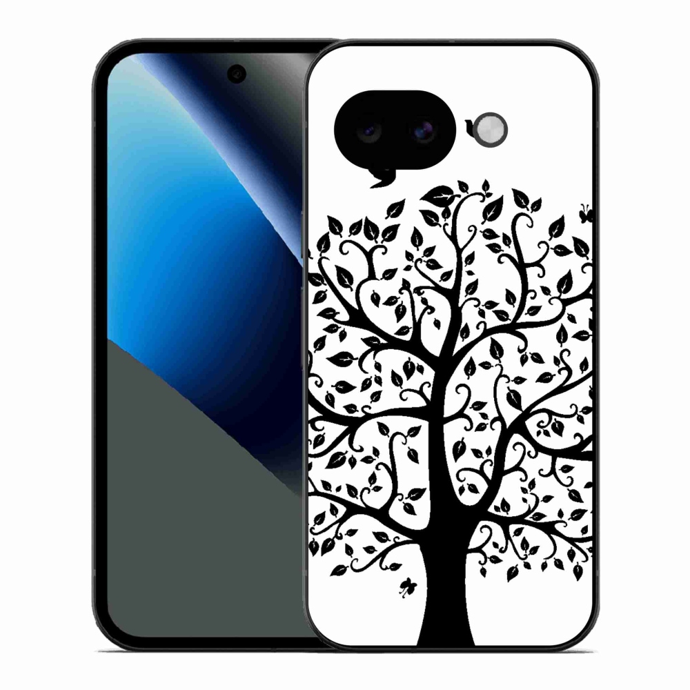 Gélový kryt mmCase na Google Pixel 10a - čiernobiely strom