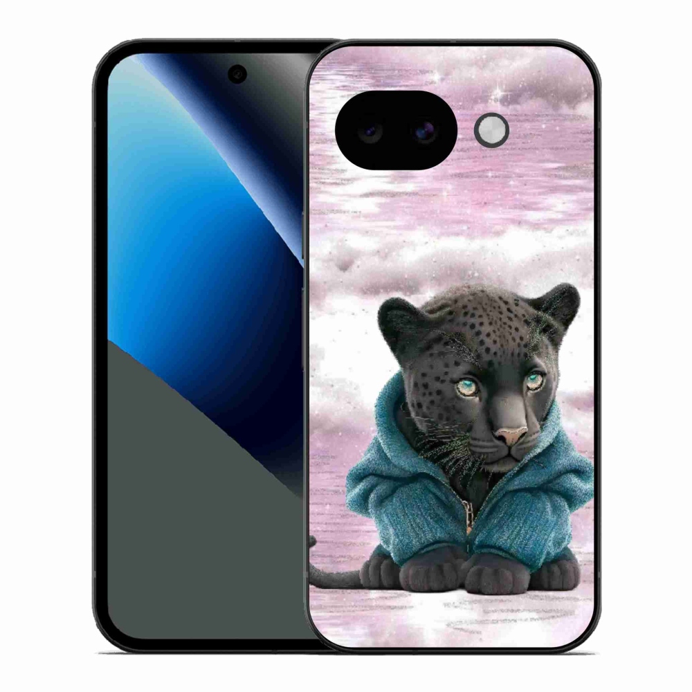Gélový kryt mmCase na Google Pixel 10a - čierny panter vo svetri