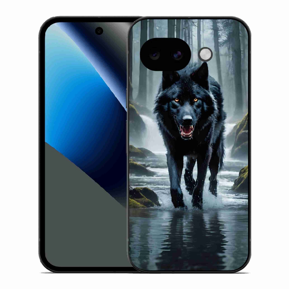 Gélový kryt mmCase na Google Pixel 10a - čierny vlk