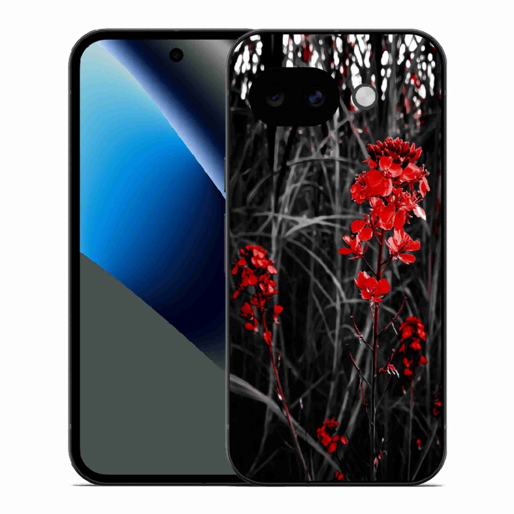 Gélový kryt mmCase na Google Pixel 10a - červená rastlina