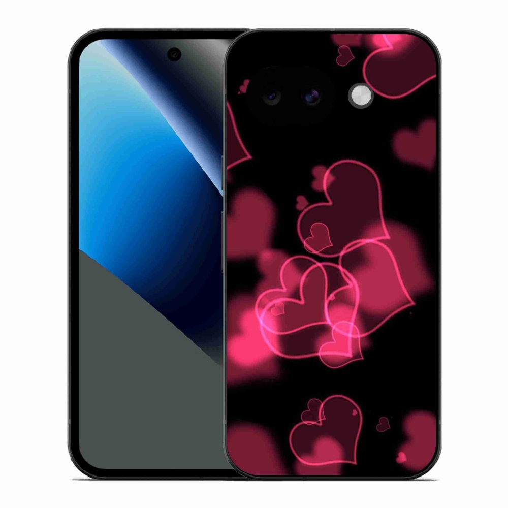Gélový kryt mmCase na Google Pixel 10a - červené srdiečka